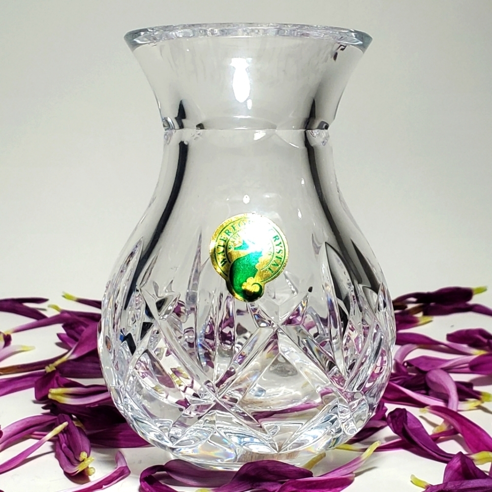 WATERFORD CRYSTAL Vintage Lismore Diamond Cut Vase Candle Holder Hurricane EUC - Picture 5 of 7
